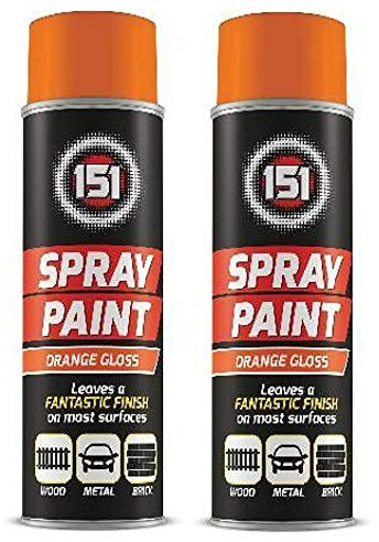 250ml High Grade Matt Gloss Household Spray Paint Can for Autos Wood Metal Plastic Graffiti (2, Orange Gloss)