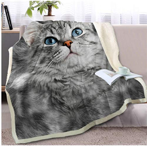 Morbuy Kuscheldecke Flauschig Decke, 150x200 cm Katze Flauschige Decke Couchdecke Dicke Sofadecke Wohndecke Blanket Mikrofaser Tagesdecke Birthday Deko Überwurf für Bett Sofa Schlafzimmer Büro