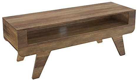 mahara TV Stand Dark Wood - TV Floorstand for up to 60 Inch TVs, Maximum TV Weight 40kg - TV Unit with Tapered Legs and shelf for AV equipment - W120cm x D39.2cm x H45cm