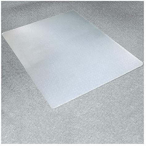 Marvelux ECO Bürostuhl Bodenschutzmatte für niederflorige Teppiche (bis 6mm Höhe) 73 x 117cm milchig-weiß Bürostuhlunterlage mit Ankernoppen, rechteckig Polypropylen Stuhlmatte, flach verpackt