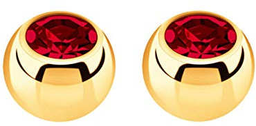 2x Piercing Schmuck Verschluss Kugel Gold mit gefaßtem Zirkonia