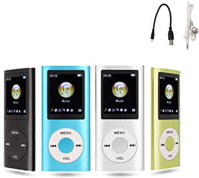 Gugxiom MP3-Player, Tragbarer MP3-Musikplayer mit Kopfhörer(Silber) | Schlanker 1,8-Zoll-LCD-Bildschirm, Unterstützt MP3, WMA, FLAC, APE, AAC, OGG, Unterstützt Bis zu 64G