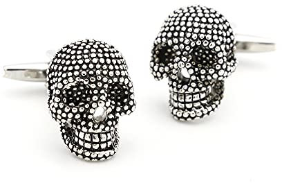 Manschettenknöpfe Piraten- oder Halloweenmotiv – originelle Manschettenknöpfe – Party-Zubehör oder Kostüm, Hemd und Jacke, Smoking, Totenkopf mit Strass, One size