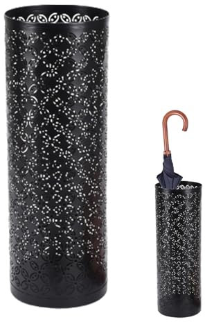 Firetin Zylindrisch Regenschirmständer Metall Regenschirmhalter Freistehender, Round Vintage Regenschirm Ständer für Wohnung, Büroeingang, Zuhause, 15x15x42 cm