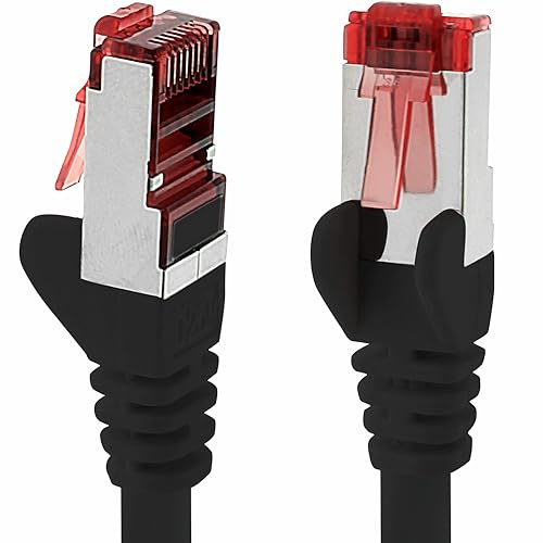 10 M - 1 Stück - Cat6 Ethernet LAN Kabel RJ45 - Schwarz – Hochgeschwindigkeits-Netzwerkkabel für Streaming, Gaming, TV und Computer – Stabil und langlebig – Perfekt für Heimnetzwerk und Büro