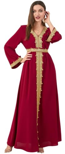 Djellaba Femme qualité Premium - Caftan 1 pièce - Sublime djellaba Portable comme Une Abaya Femme ou Un Caftan marocain - S