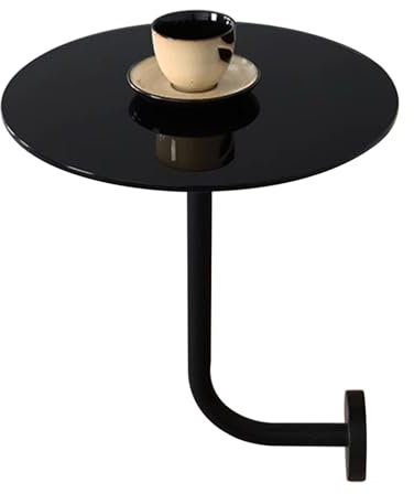 Kleiner runder Tisch – hoher Bartisch, Esstisch, Kneipentisch, Cocktail-Bistrotisch, einfache Montage, End-Arbeitstisch aus Metall, Kaffee-Besprechungstisch – Schwarz (Size : 50x50x45cm)