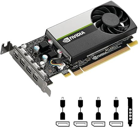 Nvidia Quadro T1000 - Scheda grafica GDDR6 a slot singolo da 4 GB, 896 core CUDA, 128 bit, 160 GB/s, 4 mini DisplayPort 1.4, consumo energetico 50 W, PCI Express 3.0 x16 (rinnovata)