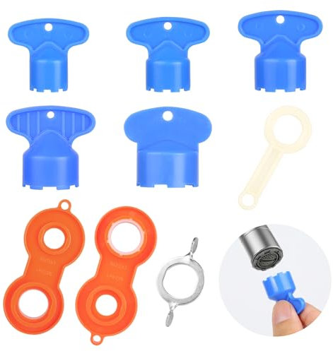 Annickee 8 Stück Schlüssel für Wasserhähne, Strahlregler Wasserhahn Schlüssel, ABS-Filter inkl, Schlüssel für Küchenarmatur, M16/M18/M20/M22/M24/M28, Schlüssel Mischdüsen
