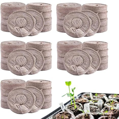 Baccelli di torba,Pellet di torba | Fertilizzante nutriente compresso e blocco del terreno 50 pezzi | Avvio del terreno del giardino delle piante, comodi baccelli per piante sfusi per la semina e il t