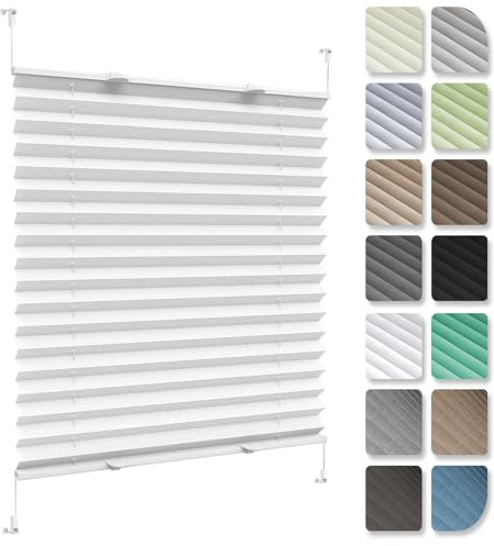 Estor Plegable Ventanas y Puertas Cortina 32 x 65 cm, Noche y Día, Translúcido y Oscurecido, Estores Traslucidos de Calidad, Estor para Ventana Opaco, para Ventanas, Puertas, Blanco