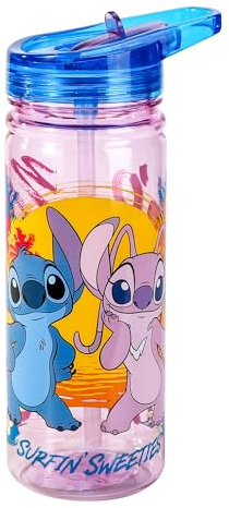 Disney Stitch - Borraccia da 580 ml per bambini e scuola, realizzata in resistente Ecozen riutilizzabile, senza BPA