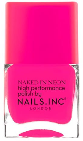Nails Inc - SUN STREET PASSAGE Neon Nagellack - Strahlendes Neon Pink - Hochpigmentierte Formel & Glänzendes Finish - Tierversuchsfrei & Einfach Anzuwenden - Perfekte Maniküre, trendige Nail Art