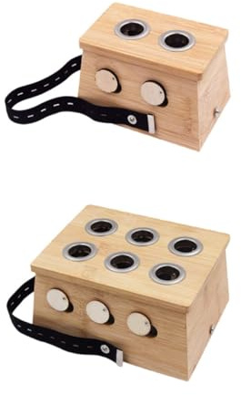 Healeved 2 Stück Bambus Moxa Kasten Moxibustionsmassagegerät Verdickte Moxibustionsbox mit Temperaturkontrolle Körpermassage für Rücken Nacken Bauch Wellness