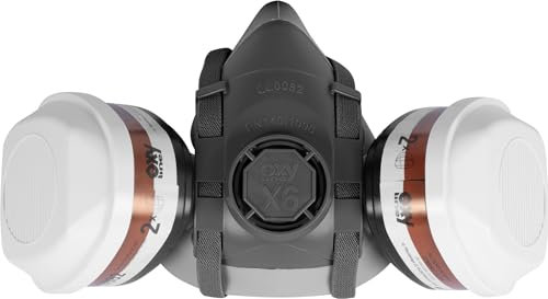 ACE Set di protezione respiratoria per imbianchini e verniciatori - Respiratore con doppio filtro A2P3 - Semimaschera contro polveri, gas e vapori