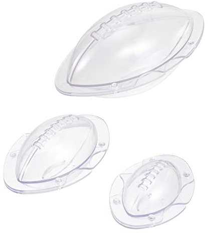 Amosfun Convenient Cooking Molds Rugby Ball Chocolate Mould 3 Sizes for Cake Decorations