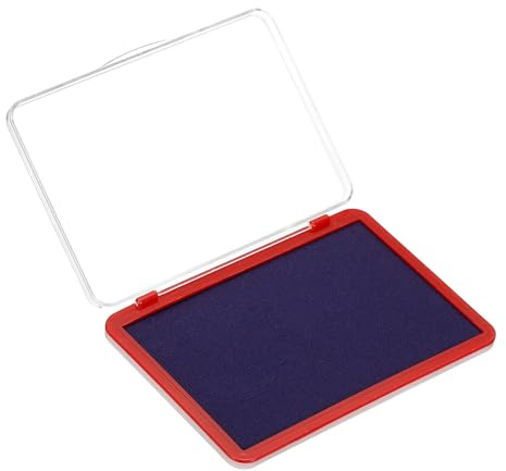 PATIKIL 16,5 cm x 11,5 cm stor stämpeldyna, tvättbar hantverksbläckdyna för gummistämpelkorttillverkning stämpling klippbok fingeravtryck fotavtryck handavtryck stil 1, blå/klar