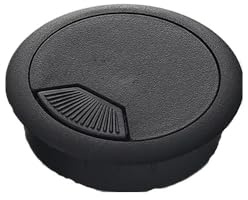 Fymlok Passacavi,Passacavi Scrivania 1/2/5/10 Pezzi 35mm 50mm 53mm 60mm 80mm PC Computer Scrivania Passacavo in plastica Tavolo Copriforo for Cavi Tappo(Black 53mm,1pcs)