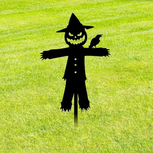 PVYGDXYI Metallpfahl der bösen Vogelscheuche für Halloween: Gothic Outdoor Dekoration mit Märchen-Silhouette für Garten, gruselige Weihnachtsausstellungen