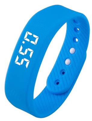 BYYLECL Orologio contapassi, orologio contapassi, orologio fitness intelligente, braccialetto fitness per registrare calorie, distanza, passi, senza Bluetooth, senza app dispositivi, blu