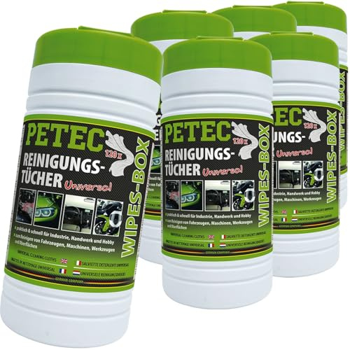 PETEC 6x 82120 Reinigungstücher | 6x 82120 PETEC Reinigungstücher Wipes Box 120 Stck,