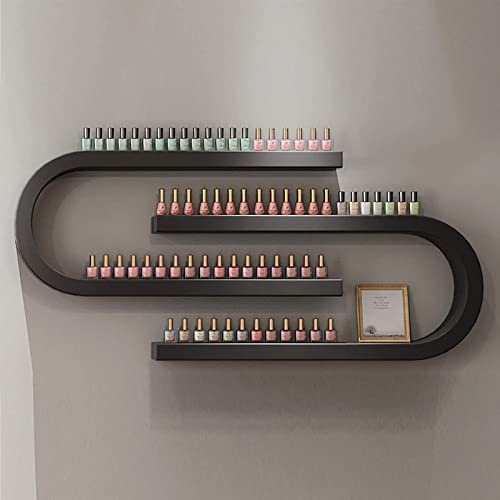 Estante de esmalte de uñas, organizador en forma de U montado en la pared para aceites esenciales y perfumes, solución de almacenamiento multifuncional para salones y tiendas de uñas