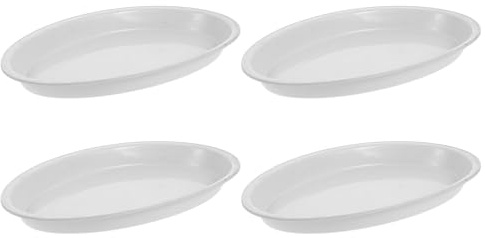 DIYEAH Plateau de Récupération d'eau Soucoupes Ovales Lot de 4 pour Pot de Fleurs en Plastique PP Élégant et Polyvalent pour Plantes D'intérieur et Salons