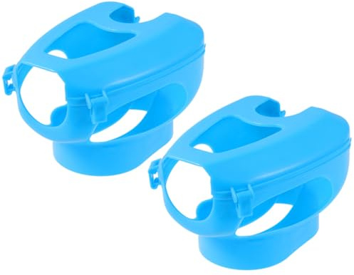 BESTonZON Herramienta Fija para Aves de plástico Azul, Soporte Seguro para alimentación en casa o Tienda de Mascotas, Paquete de 2 Unidades