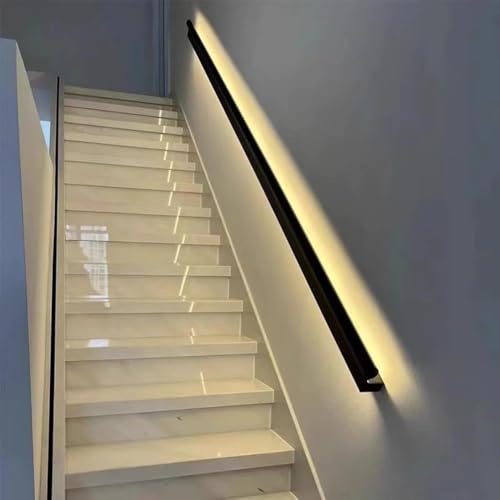 barandilla escalera Pasamano LED, kit de barandilla con iluminación LED de aluminio luminiscente for y pasillos. interior(Body sensing)