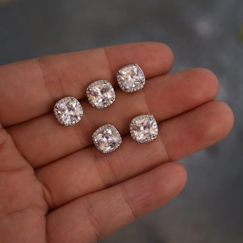 G-RUI 5 piezas/lote botones de lujo con cristal de 10 mm para coser, botones de strass con vástago de metal para ropa, botón de circonita cúbica para camisa, botones decorativos de costura con strass