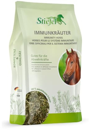 Stiefel Immunkräuter für Pferde, 100% naturbelassene Kräutermischung, kann das Immunsystems und die Abwehrkräfte unterstützen, mit Hagebutten, 1kg