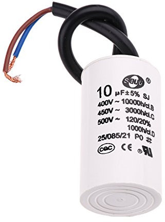 ZHILINNGénérique CBB60 450V AC 10uF 50/60Hz Carré Polypropylène Film Capacitor Moteur Démarrage Montage Trou Traversant