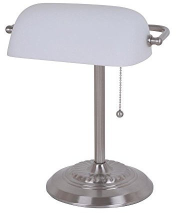 Catalina Lighting Traditional Desk Lamp, White, Smart Home Capable for Home Office, Dorm, Apartment, Corded with Adjustable Lighting, 13.5