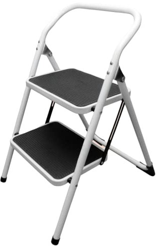 HomeLux 710055 Sgabello in Acciaio a 2 gradini, Pieghevole