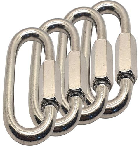 Quick Chain Link Repair Carabiner, Marine A4 Stainless Steel 316 Shackle
