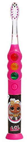 Firefly Ready Go Light Up Timer Toothbrush, L.O.L. Surprise!, Premium Soft Bristles, 1 Minute Timer, Less Mess Suction Cup, Battery Included, Easy Storage, Dentist Recommended, Ages 3+, 1 Pack