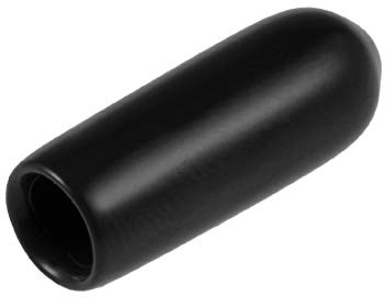 sourcing map 80pcs Rubber End Caps 4mm ID Vinyl Round End Cap Cover Screw Thread Protectors Black