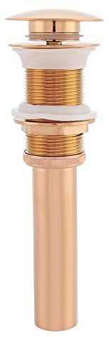Waschbecken Nicht geschlitzt Pop-up Klicken Sie auf Clack Sprung, Plug Pop-up-Ablaufbaugruppe ohne Überlauf für Waschbecken(Roségold)