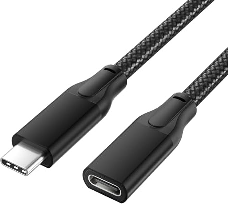Basesailor USB C Verlängerungskabel für Sumsung S25 Ultra 1M | Typ C 3.2 Gen2 10Gbps Buchse auf Stecker Adapter,PD Power Delivery Extension Cable für Galaxy S24 A55,Pixel 9 8 7,iPad Pro