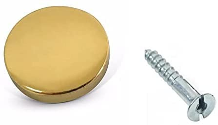 SISI UK® 8 Pcs Mirror Screws with Decorative 19mm Polished Brass Cap Cover Nails, Sign/Advertising Hardware, Nails, Construction (50mm Mirror Screws)