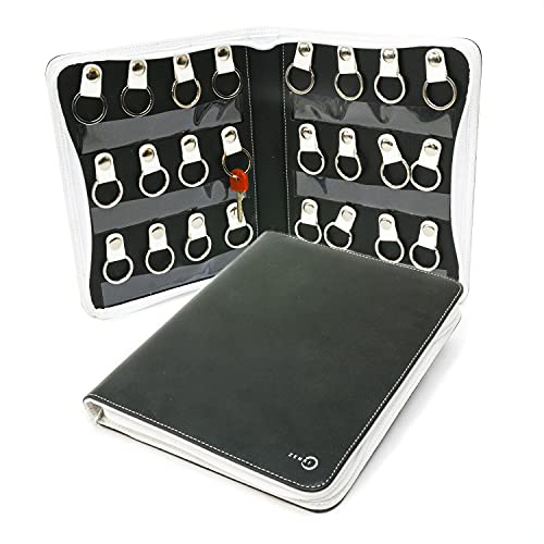ZENKI - Organizador de llaves portátil - Estuche porta llaves con cremallera impermeable - uso profesional y doméstico, inmobiliarias, bancos, administrador de propiedad -Estuche llavero (blanco)