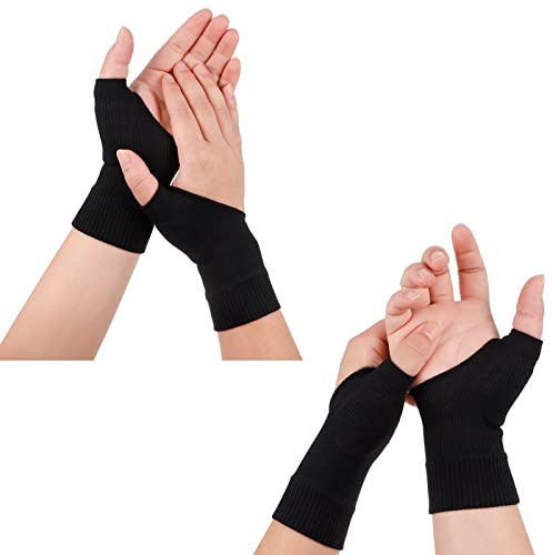 Dacitiery 2 Pairs Thumb Wrist Support Compression Gloves for Arthritis | Soft and Comfortable with Good padding for Base of Thumb Not Bulky or Restrictive