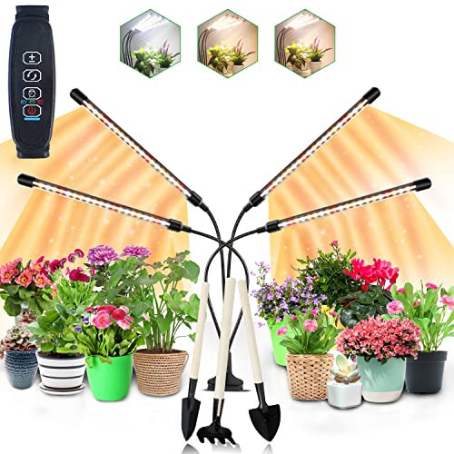 COKOLILA lampe de plante, 80 LED Lampe de Croissance lumière de plante à spectre complet 3000k 5000k 660nm lampe de croissance avec minuterie, 10 niveaux, 3 modes pour plantes d'intérieur légumes