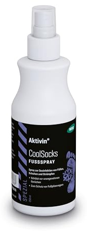 Aktivin® CoolSocks Fußspray 250 ml | 3-fach wirksam beugt Fußpilzerregern, Nagelpilz und unangenehmen Gerüchen vor, für Füße, Schuhe & Strümpfe