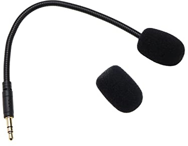 VGOL 3,5 mm Ersatz-Mikrofon, 19 cm, reduziert Geräuschentwicklung, abnehmbar, kompatibel mit SteelSeries Arctis 1 kabelgebundenes kabelloses Gaming-Headset, Schwarz mit Schaumstoffabdeckung