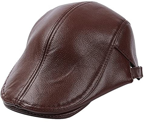 DongBao Herren Leder Schirmmütze Frühling/Herbst Kappe Hut Schiebermütze Einstellbar Flatcap