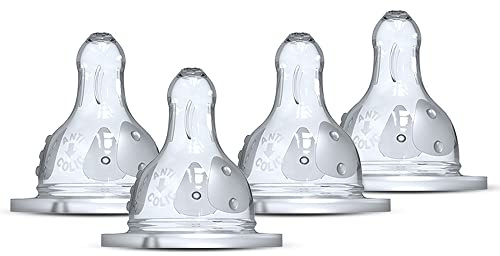 Dodie Anti-Colic Sauger, rund, für Anfänger, Durchfluss 2 – mittel, 4 Stück