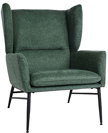 Mendler Lounge-Sessel HWC-L62 Stoff/Textil Metall - grün | Ohrensessel, Cocktailsessel, Sessel, Polstersessel