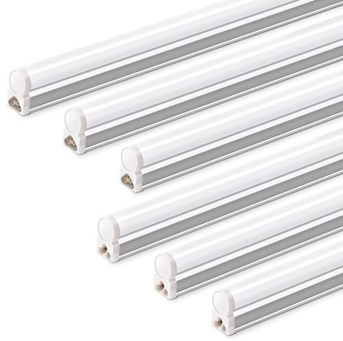 Barrina T5 LED Deckenleuchte Leuchte 59cm, 10W 1100lm 6500K Superhelle Weiße Kellerlampe LED für Küche Wohnzimmer Schlafzimmer Esszimmer Balkon Flur Garage Keller, Anschließbar, Fest Verdrahtet, 6er