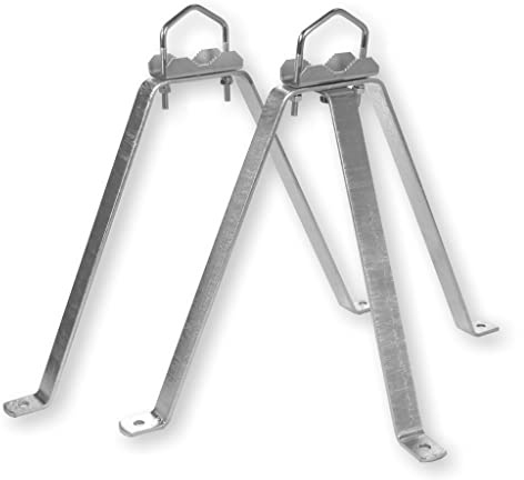 Erwin Weiß GmbH 2-teiliges Mauerhalter Set mit 34cm Wandabstand | Anntenenmast bis 60mm Durchmesser I Rohr Halterung für Satellitenschüssel I feuerverzinktes Stahlrohr | Durchmesser 48mm